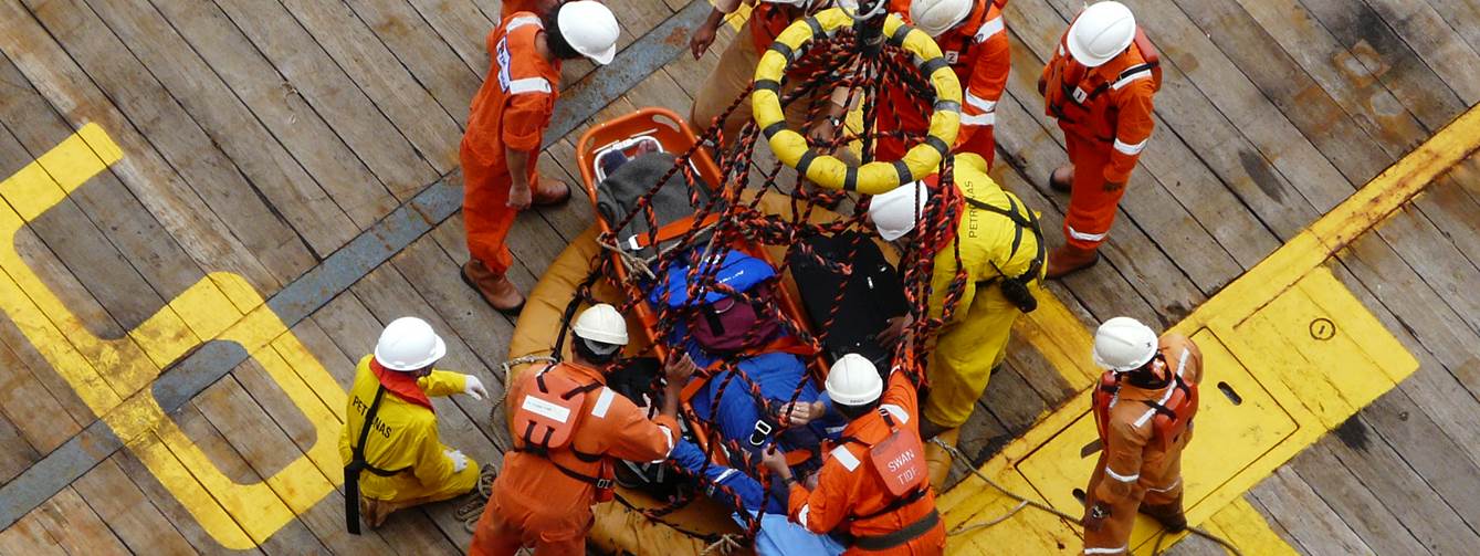 Medevac on oil rig Myanmar