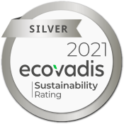 Logo des Nachhaltigkeitszertifikats EcoVadis Silber